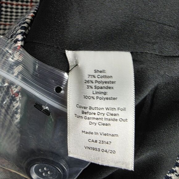 Talbots Aberdeen Blazer Jacket Womens 14 Houndstooth Plaid Knit Cotton Blend - Picture 4 of 6
